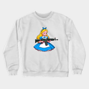 Tactical Wonderland Odyssey Tee: A Unique Twist on Alice's Journey Crewneck Sweatshirt